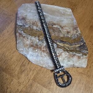 Vintage Sparkling Rhinestone Belt Buckle Bracelet